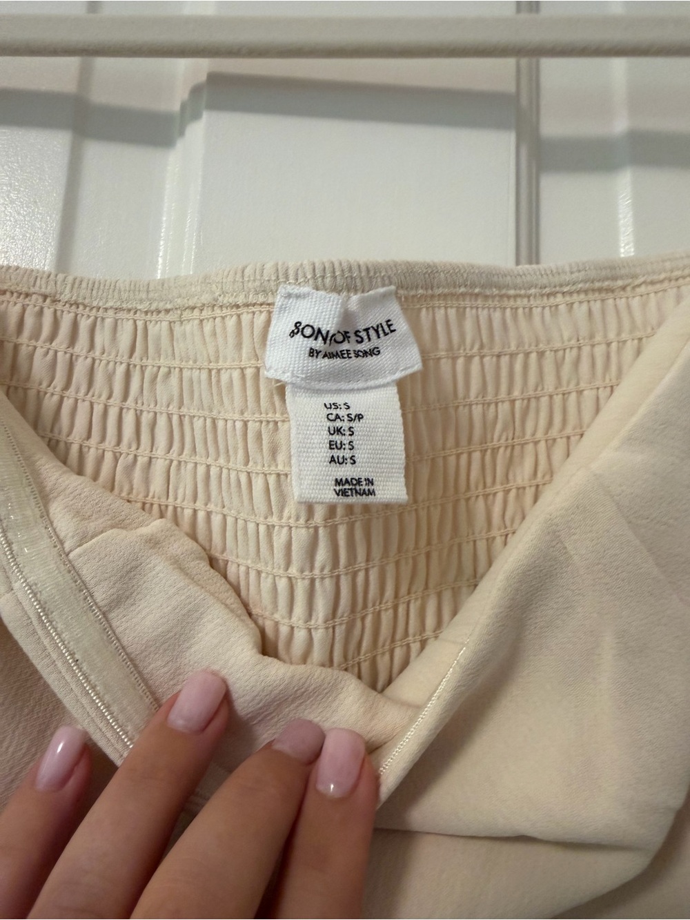 Cream Strapless Mini Dress - Picture 5 of 5